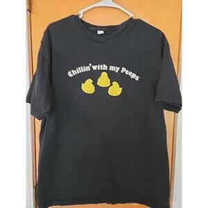 Vintage Where My Peeps At T Shirt Y2K Marshmellows Easter Tee Size Large AAA